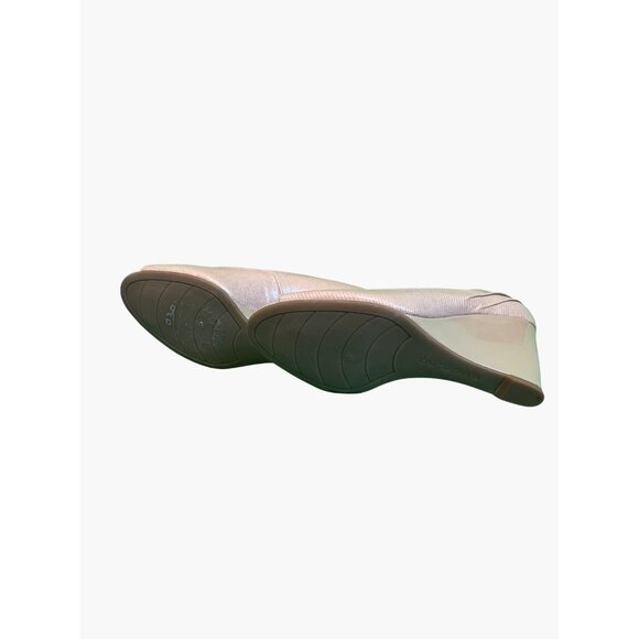 Bandolino Womens Metallic Peep-Toe Wedge Heels Size 8 - Picture 7 of 7